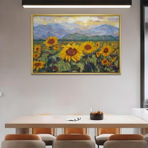 Sunlit Valley Golden Sunflower Field Art