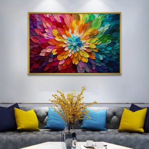 Radiant Petal Spectrum Burst Painting