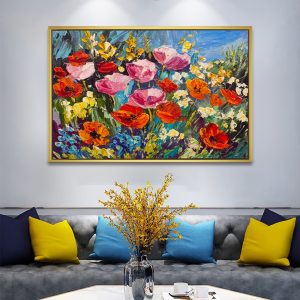 Wildflower Symphony Colorful Canvas Painting