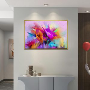 Neon Dreams Abstract Floral Expression Art