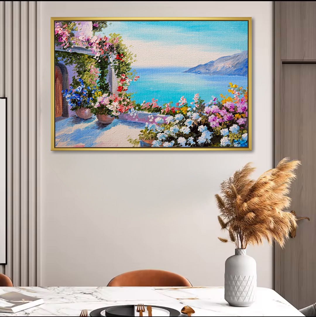 Seaside Terrace Blooming Paradise Art
