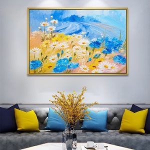 Blue and Yellow Meadow Breeze Art