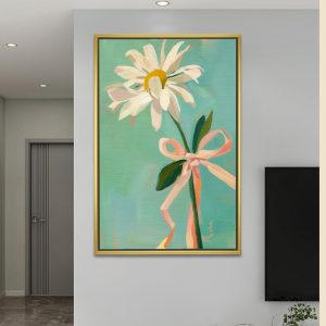Whimsical Daisy With Pastel Ribbon Painting