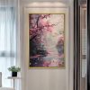 Enchanted Cherry Blossom River Floral Painting