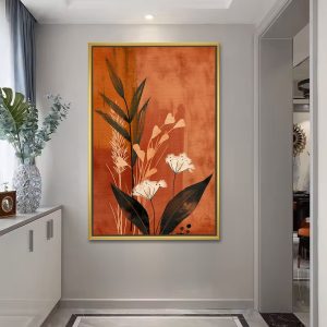 Modern Autumn Botanical Silhouette Painting
