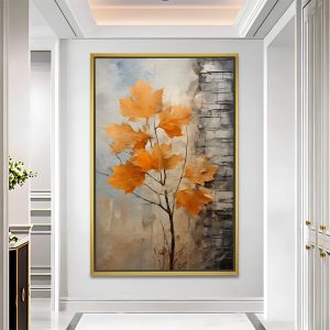 Golden Autumn Maple Floral Painting