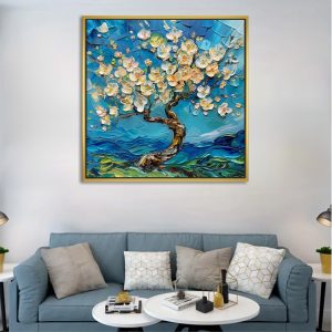 Blossoming Tree Vibrant Knife Style Printed Art
