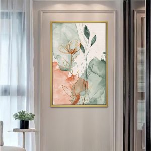 Watercolor Botanical Line Drawing Art