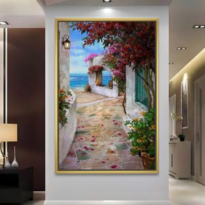 Curved Seaside Pathway Canvas Art
