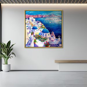 Santorini Greece Sea View Canvas Painting