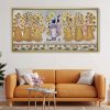 Rajbhog Darshan Shreenathji with Gopis Pichwai Painting