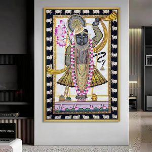Shringar Darshan Shreenathji with Lotus Pichwai Painting