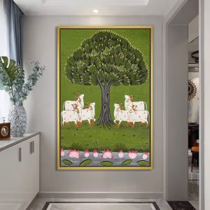 Natural Tree of Life with Cows Pichwai Painting