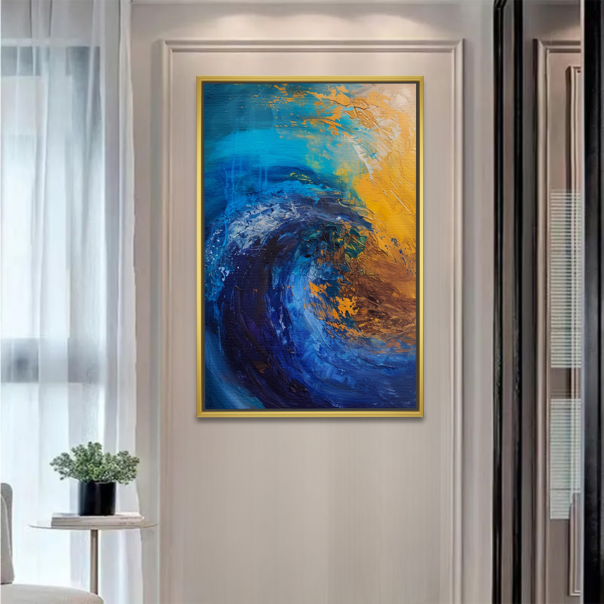 Dynamic Ocean Wave Impasto Design