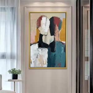 Connected Faceless Figures Canvas Decor