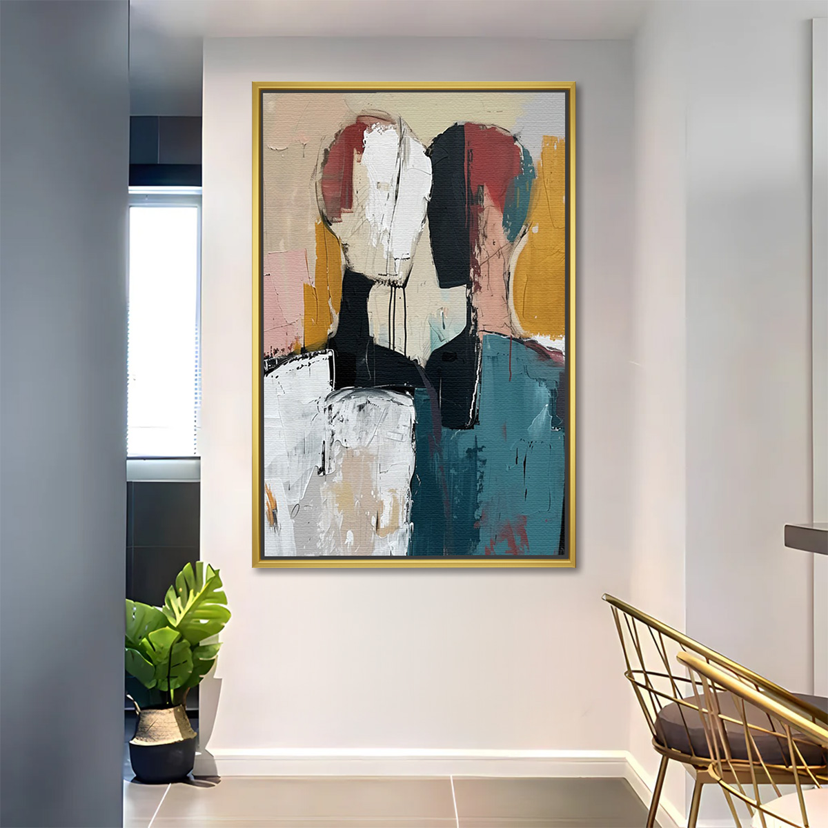 Connected Faceless Figures Canvas Decor - Image 2