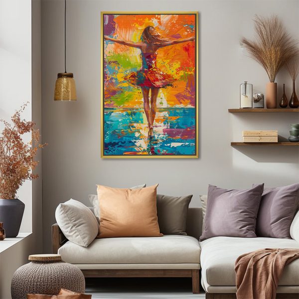 Buy Joyful Dancer Colorful Palette Canvas Painting online in India - YF ...
