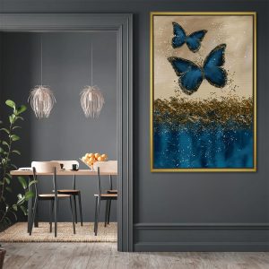 Ethereal Blue Butterflies Mixed Media
