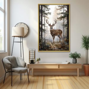 Majestic Forest Stag Vastu Canvas Painting
