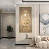 Radiant Golden Stag Modern Vastu Canvas