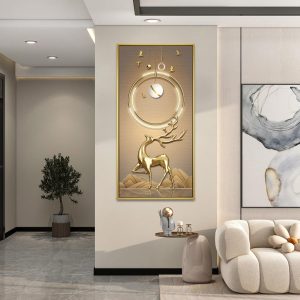 Radiant Golden Stag Modern Vastu Canvas
