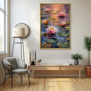 Tranquil Waters Pink Lotus Painting