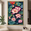 Midnight Blooms Pink Lotus Vastu Canvas