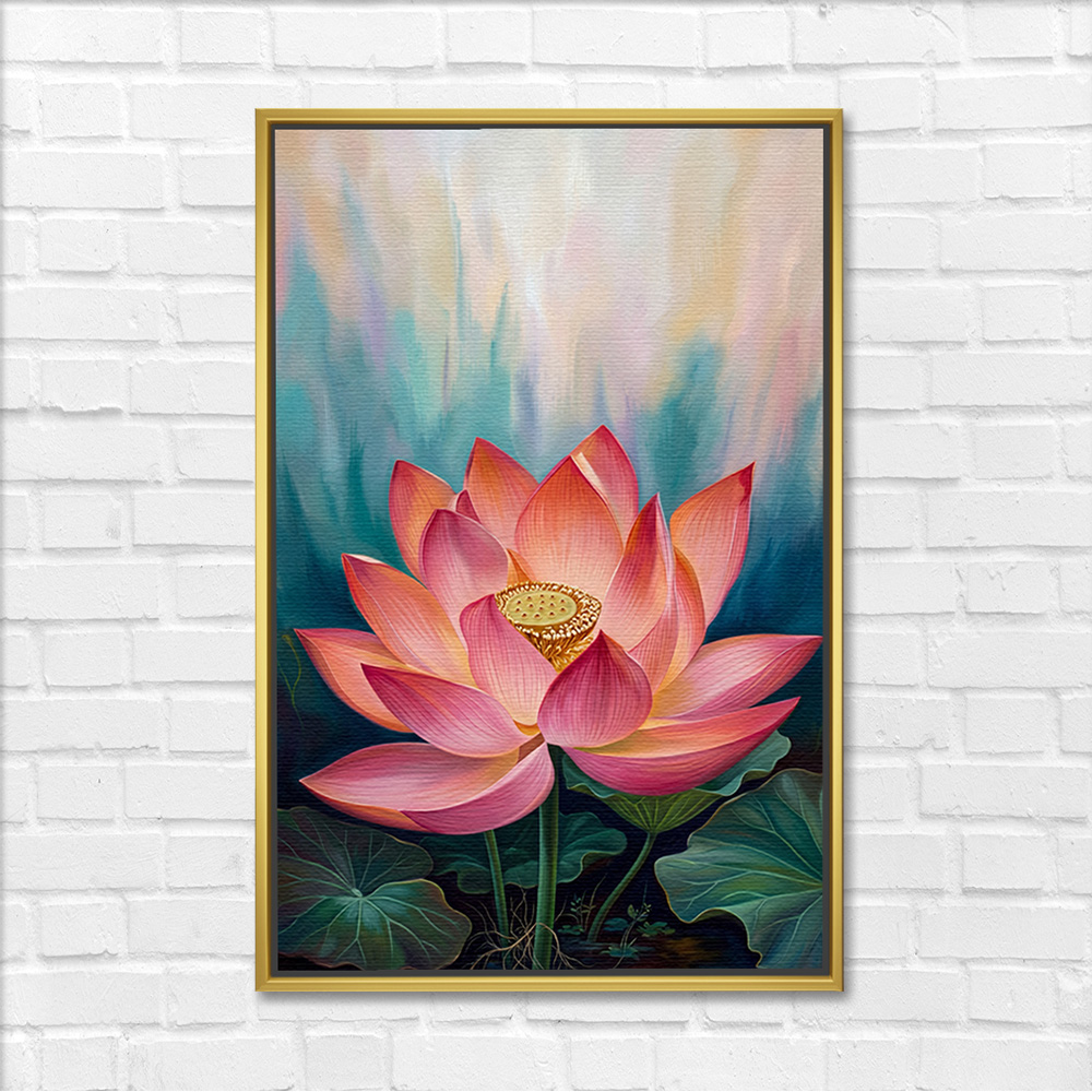 Ethereal Watercolor Lotus Vastu Canvas - Image 3