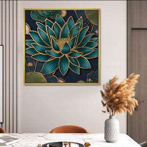 Regal Teal Lotus Vastu Decor