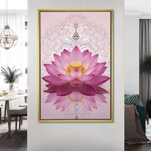 Sacred Crystal Pink Lotus Canvas