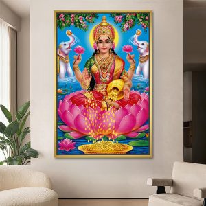 Blissful Goddess Lakshmi Ji Lotus Wealth Print