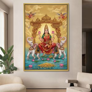 Heavenly Laxmi Ji Celestial Shrine Premium Artwork