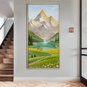 Golden Summit Wildlife Mountain Painting