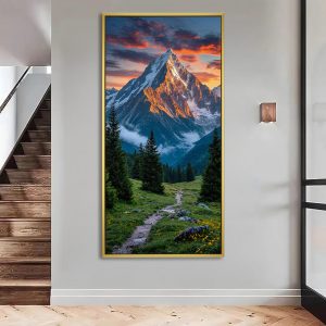 Vibrant Sunset Trail Mountain Art