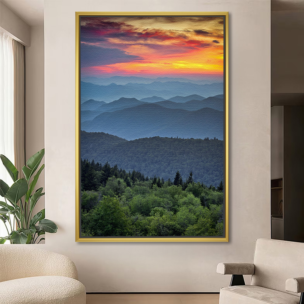 Layered Twilight Peaks Vastu Canvas