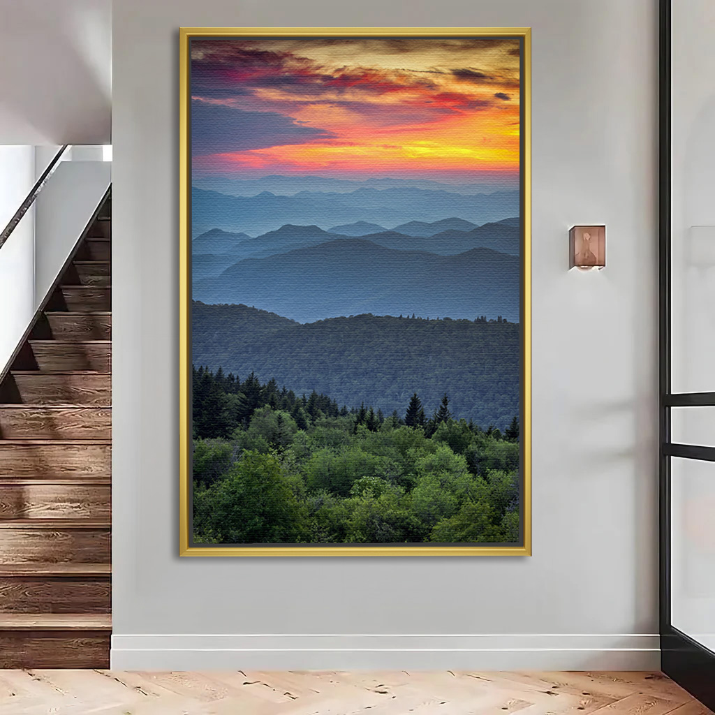 Layered Twilight Peaks Vastu Canvas - Image 2