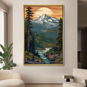 Golden Pine Wilderness Vastu Art
