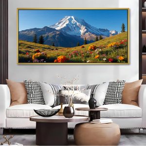 Vibrant Floral Alpine Mountain Landscape