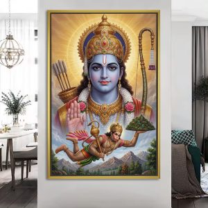 Radiant Shri Ram and Sanjeevani Hanuman Artwork