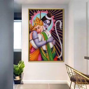 Divine Ram Hanuman Milan Spiritual Painting