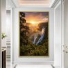 Vastu Canvas Featuring an Enchanting Waterfall at Sunrise