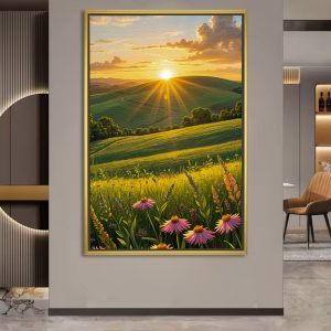 Flourishing Hillside Rising Sun Vastu Painting