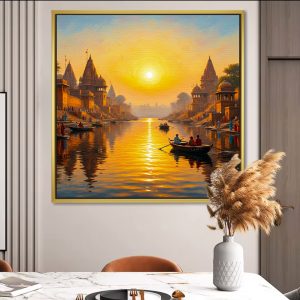 Sacred Ghats Sunrise Vastu Canvas