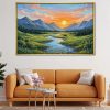 Winding Valley Stream Sunrise Painting for Vastu