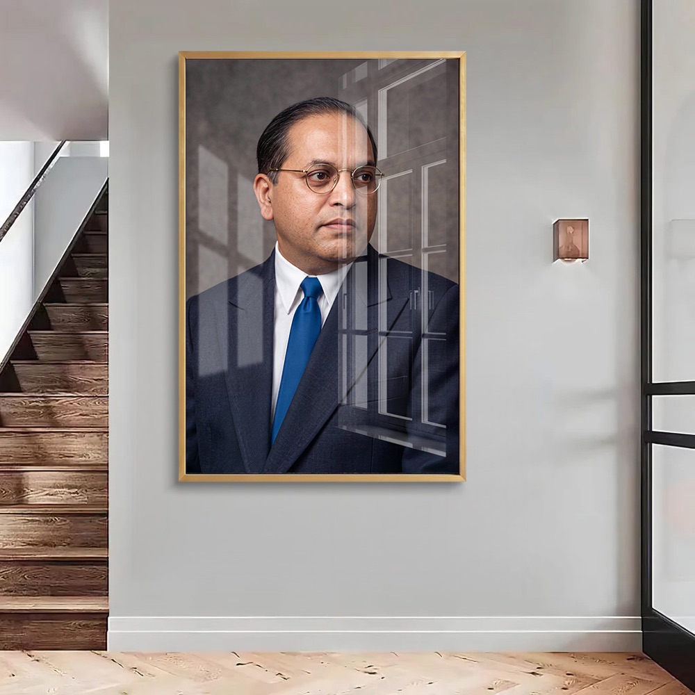 Babasaheb Ambedkar Blue Tie Portrait Painting