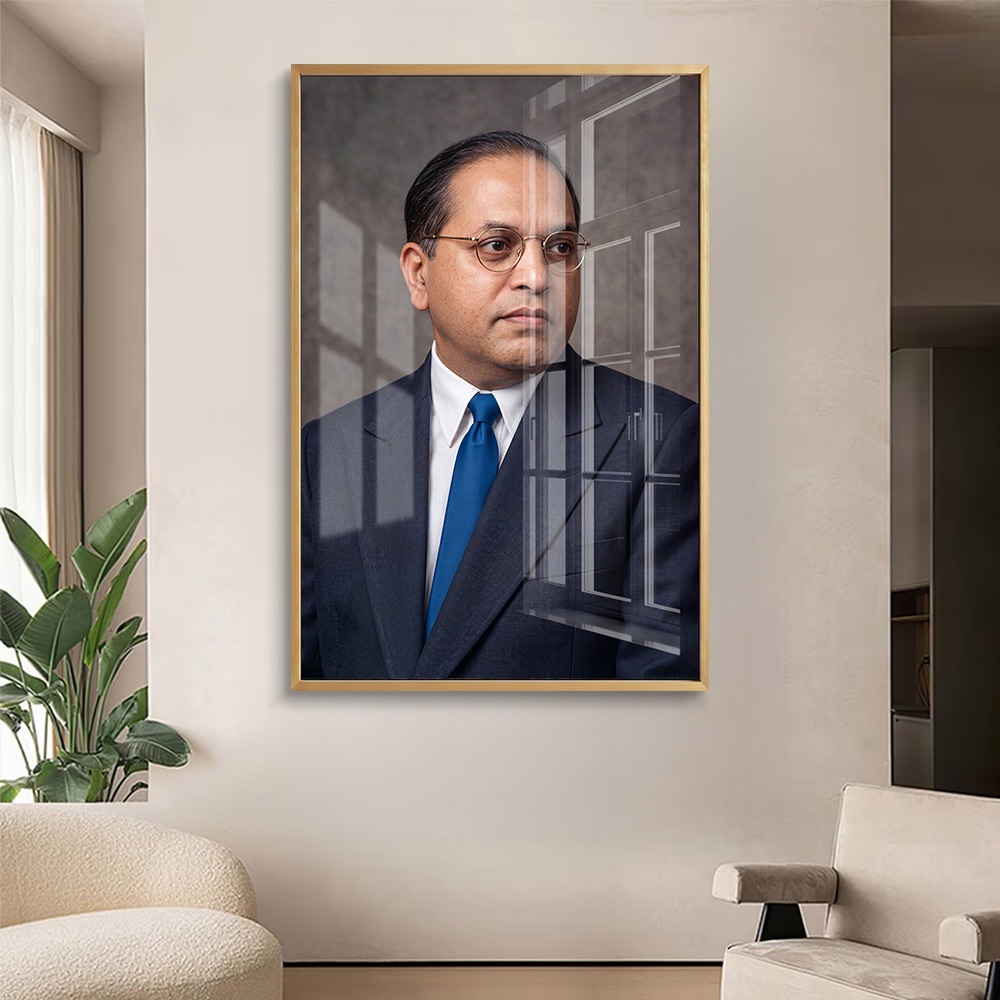 Babasaheb Ambedkar Blue Tie Portrait Painting - Image 2