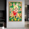 Goddess Durga Navdurga Green Wall Painting