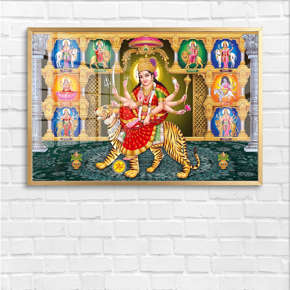 Navdurga Nine Forms Goddess Glass Painting - Image 4