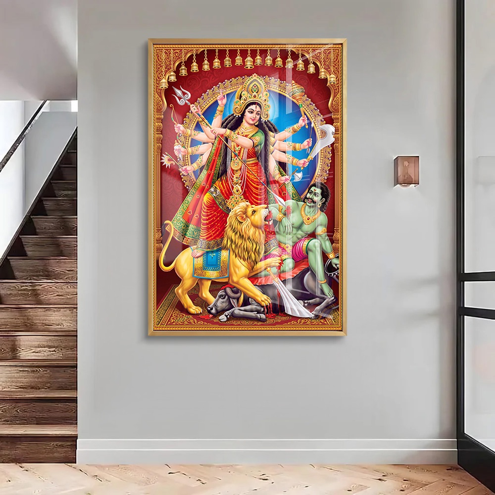 Mahishasura Mardini Durga Mata Wall Painting - Image 2