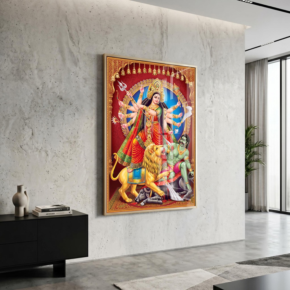 Mahishasura Mardini Durga Mata Wall Painting - Image 3